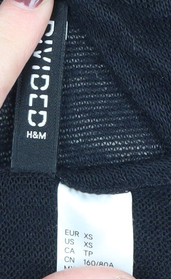 H&M Women's Black Cardigan XS Open Front Casual