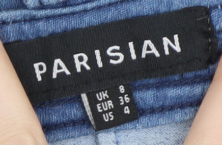 Parisian Women's Blue Denim Bodycon Dress - Size 8