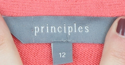 Principles Women's Pink V-Neck Pullover Jumper Size 12