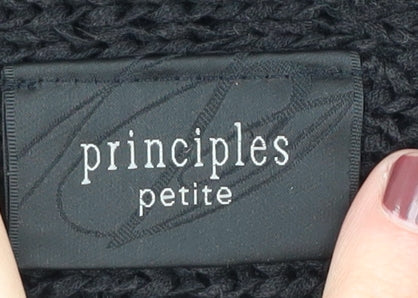 Principles Petite Women's Black Open-Knit Pullover Jumper S