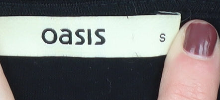 Oasis Women's Black Embroidered Tank Top, Size S