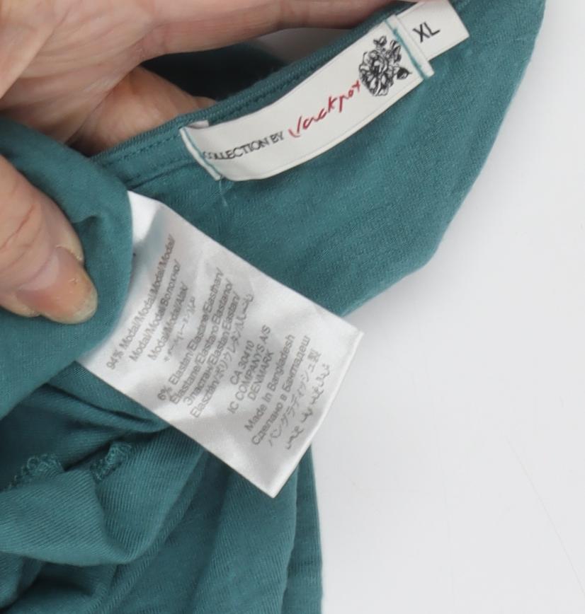 Collection by Jackpot Women's Green XL Wrap Blouse