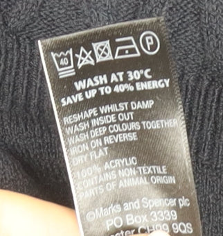 Marks & Spencer Women’s Black Henley Jumper Size 12