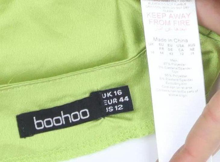 Boohoo Women's Green Satin Bodysuit Size 16