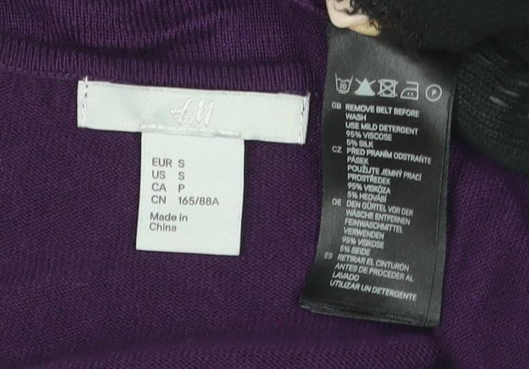 H&M Women's Purple Scoop Neck Jersey Dress Size S
