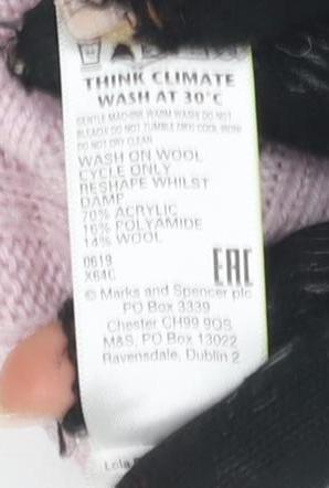 Marks & Spencer Women's Pink XS Roll Neck Jumper