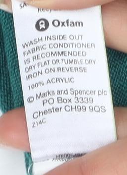 Marks & Spencer Women's Green V-Neck Sweater Size 10