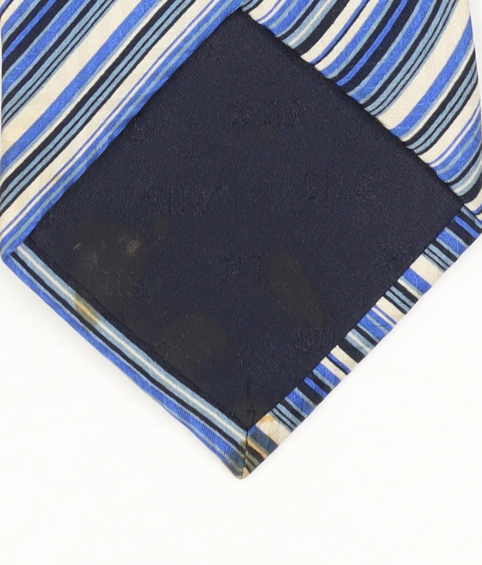 D'Allenb Men's Blue Striped Silk Tie