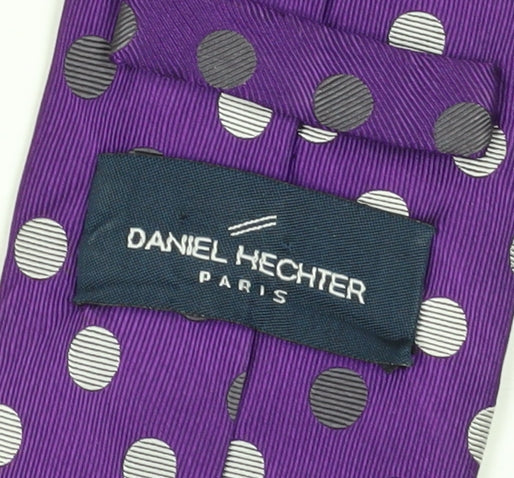 Daniel Hechter Men's Purple Polka Dot Silk Tie