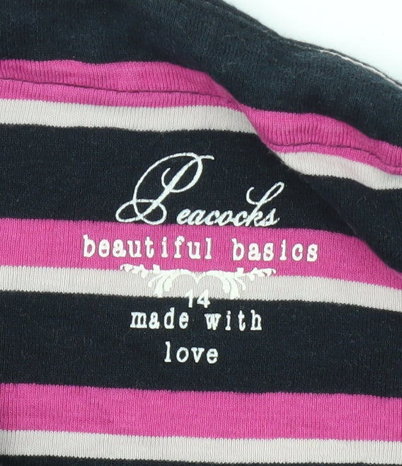 Peacocks Women's Multicoloured Stripe T-Shirt