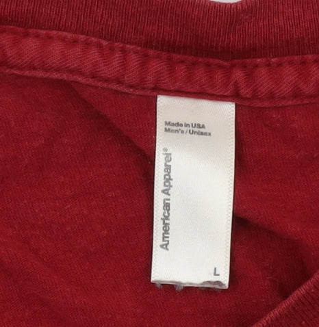 American Apparel Red Festival Graphic T-Shirt - Large