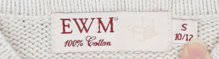 EWM Women's Ivory V-Neck Pullover Jumper, Size S