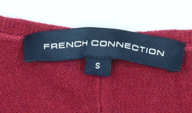 French Connection Women's Red V-Neck Pullover