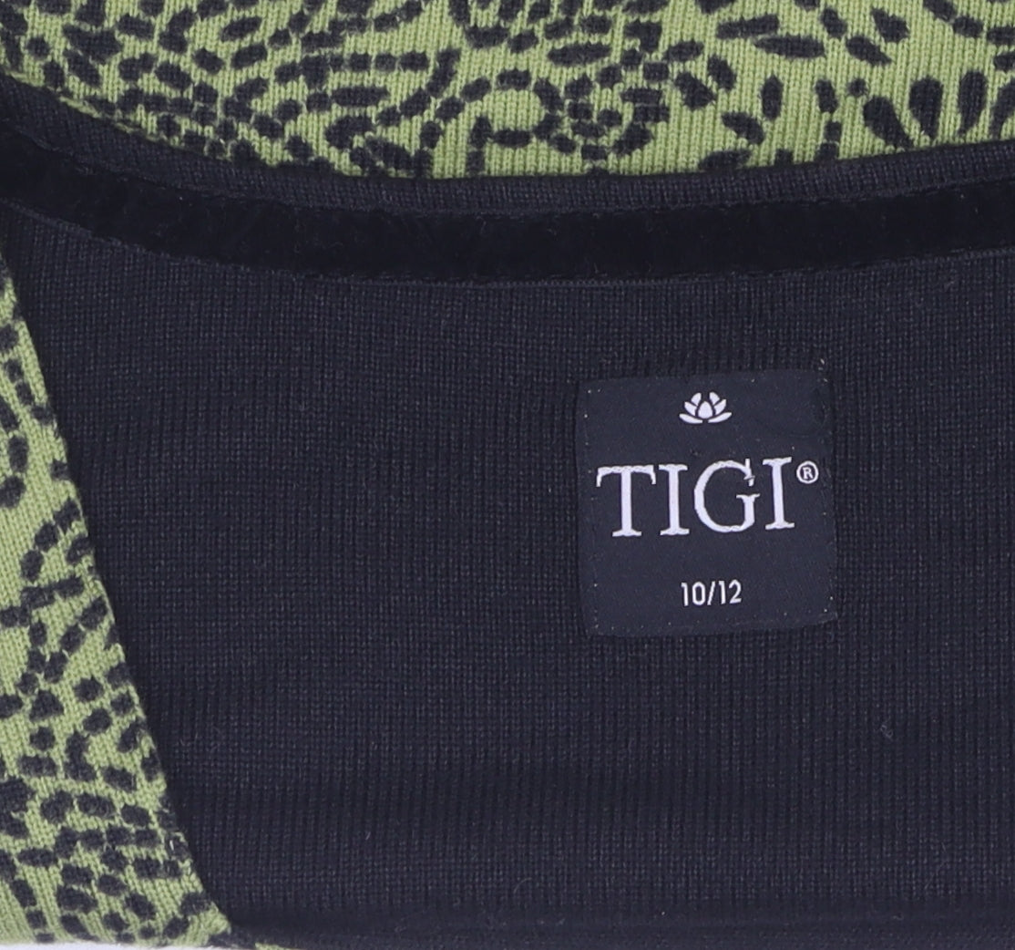 TIGI Women's Green Animal Print Jumper