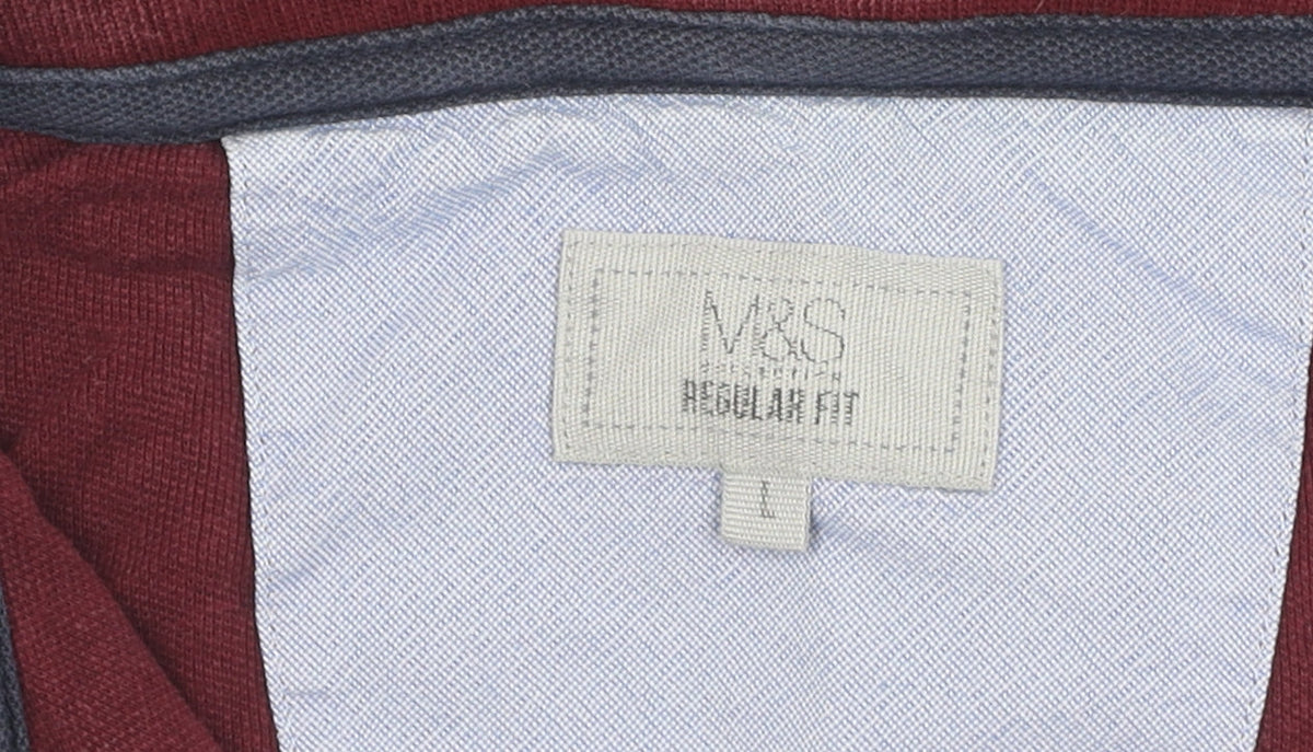 Marks & Spencer Men's Red Polo Shirt L
