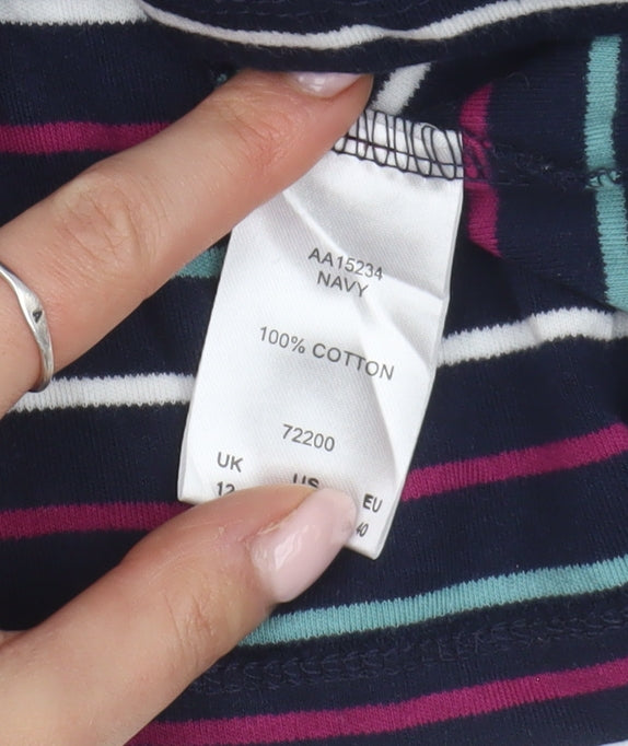 Cotton Traders Women's Striped Mock Neck Top