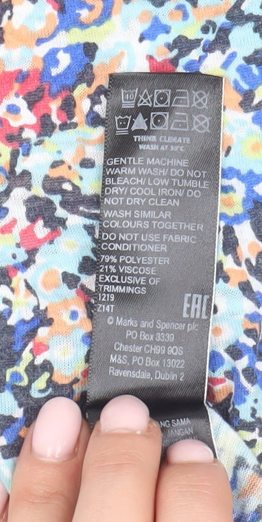 Marks & Spencer Floral Women's T-Shirt Multicoloured Size 8