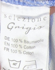 Selezione Grigio Men's Blue Striped Polo Shirt L