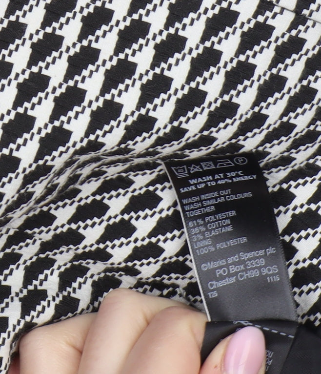 Marks & Spencer Women's Black & White Geometric Pencil Skirt