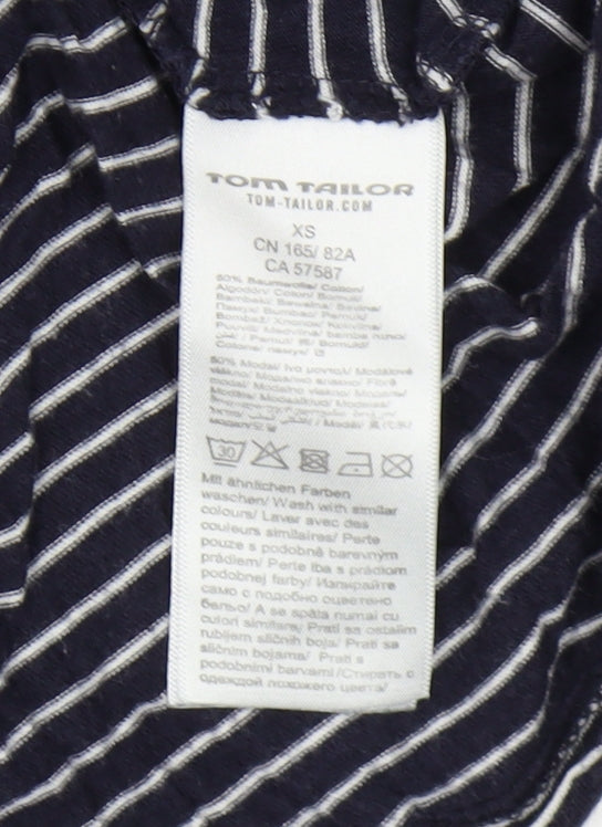Tom Tailor Women's Black Striped Long Sleeve T-Shirt XS