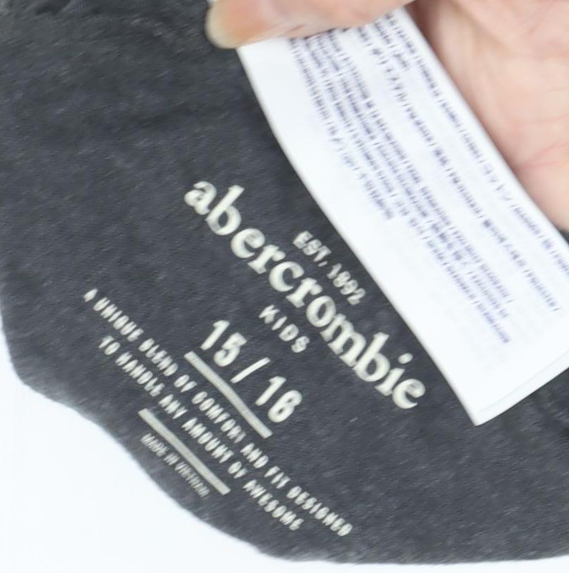 Abercrombie & Fitch Boys Grey & Blue Graphic Print Long Sleeve T-Shirt