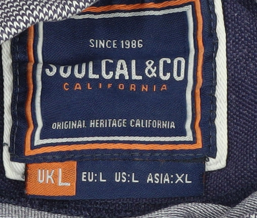 SoulCal Men’s Grey Polo Shirt L Collared Short Sleeve