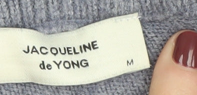 Jacqueline de Yong Women’s Grey V-Neck Pullover Jumper M