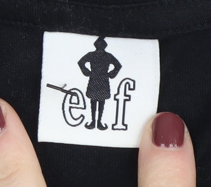 Elf Men's Black XXL Christmas Graphic T-Shirt