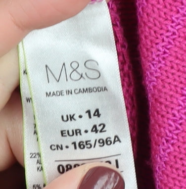 Marks & Spencer Women's Pink Cardigan Size 14
