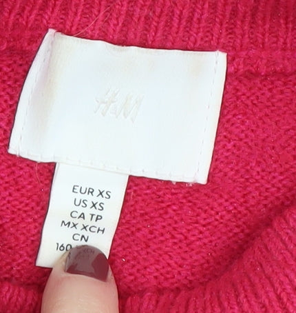 H&M Women's Red XS Mock Neck Jumper