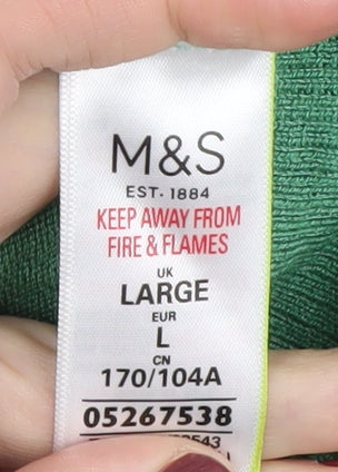 Marks & Spencer Women's Green Crew Neck Pullover L