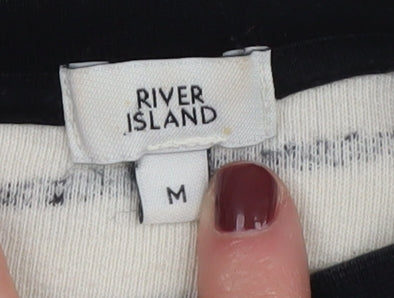 River Island Women's Ivory Striped Pullover Jumper M