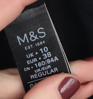 Marks & Spencer Women's Black Midi Slip Dress Size 10