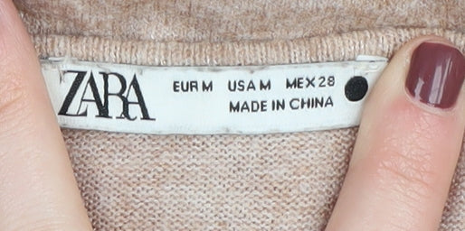 Zara Women's Beige M Cardigan Button Jumper