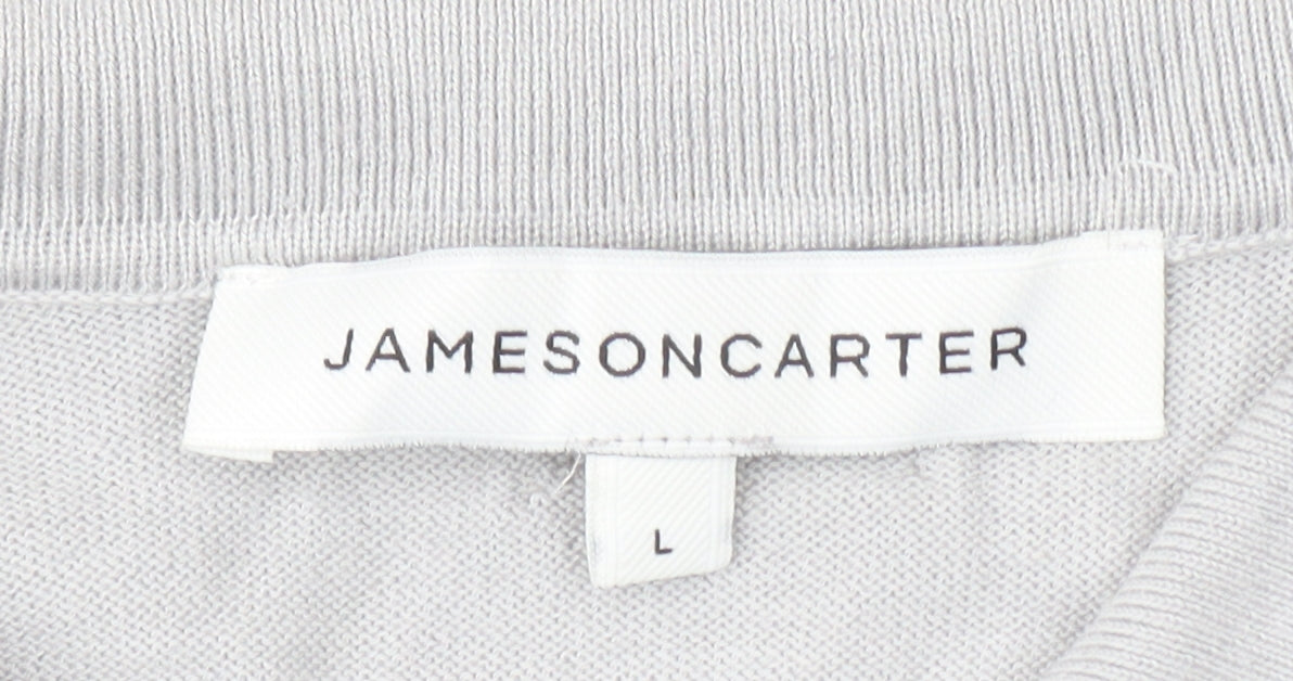 Jameson Carter Men's Grey Full Zip Jumper L