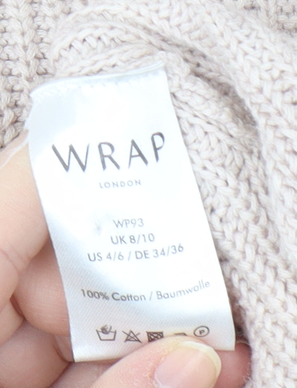 Wrap London Women's Beige Knit Pullover Jumper Size 8