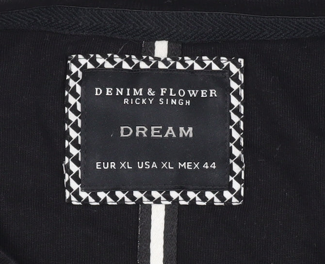 Denim & Flower Black T-Shirt, Unisex, Size 16, Love Wins