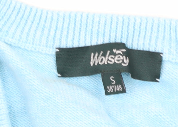 Wolsey Women's Blue V-Neck Pullover Jumper S