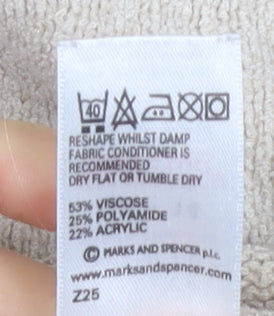 Marks & Spencer Women's Beige Pullover Jumper Size 14
