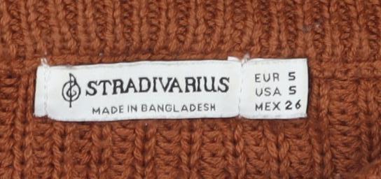 Stradivarius Women’s Brown Crew Neck Pullover Jumper Size 6