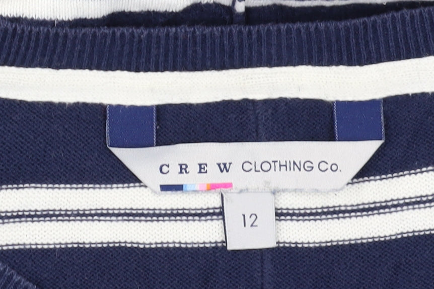 Crew Clothing Blue Striped V-Neck Shift Dress Size 12