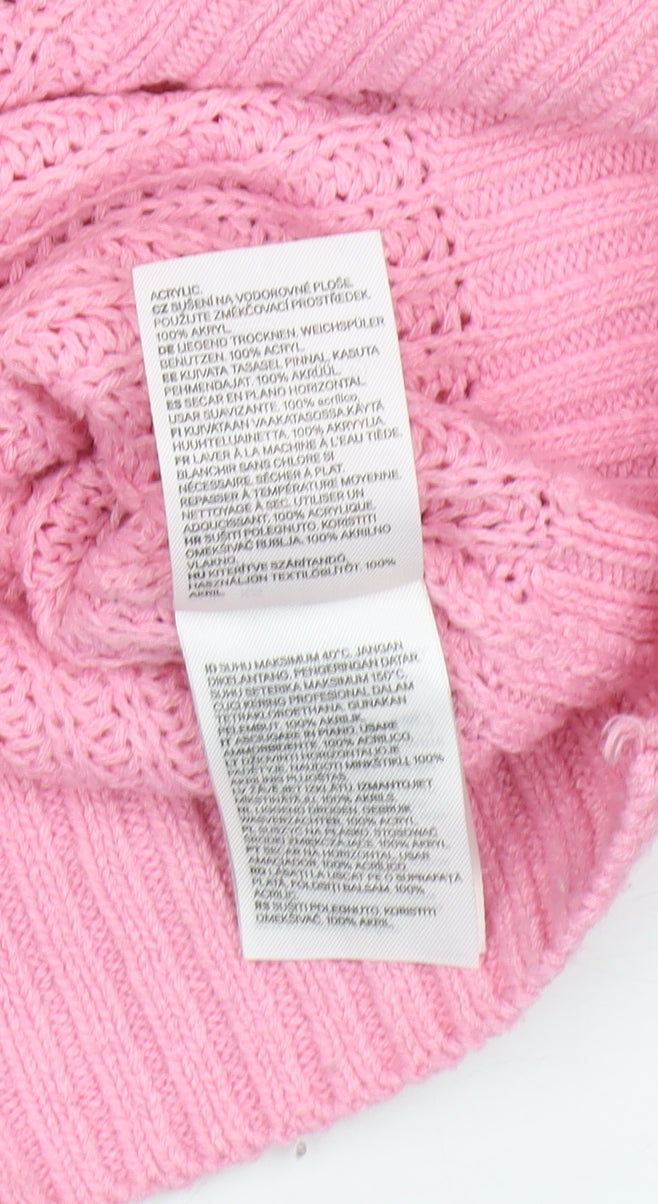 H&M Women’s Pink Mock Neck Pullover Jumper XS