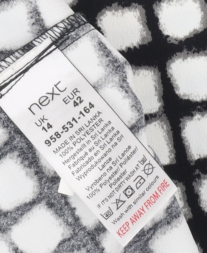 Next Women's Black Check Tank, Size 14, V-Neck Casual