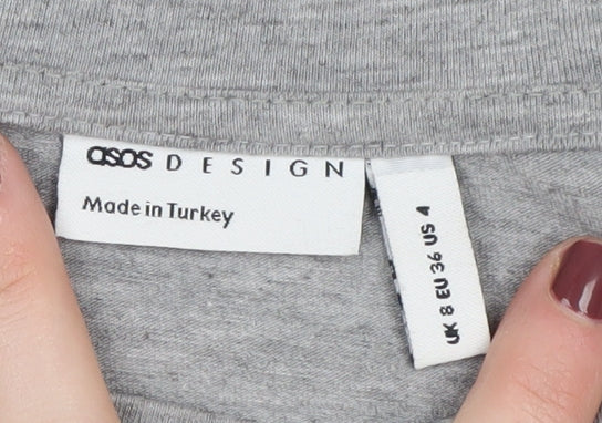 ASOS DESIGN Women's Grey Cropped T-Shirt, Size 8