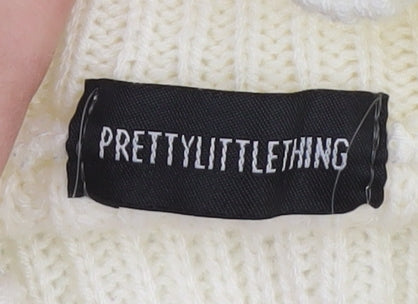 PrettyLittleThing Women's White High Neck Jumper - S