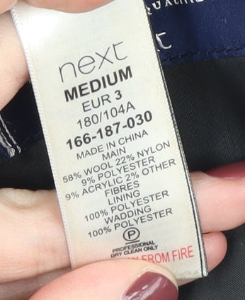 Next Men's Black Wool Blend Mid-Length Overcoat M