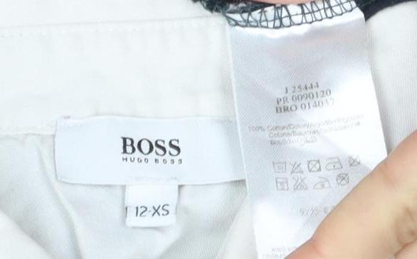 BOSS Boys Polo Shirt Striped Long Sleeve Size 12