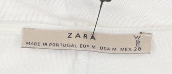 Zara Women's White Artistic T-Shirt Size 12