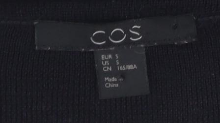 COS Women's Black Knit Shift Dress, Size 8, Knee Length