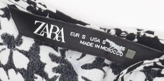 Zara Women’s Black Floral Dress in Size S